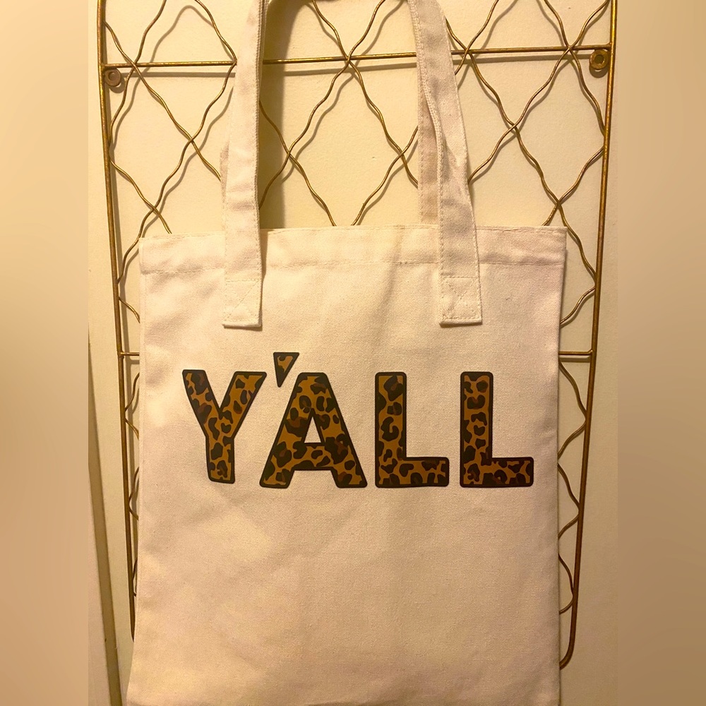 MarleyLilly Y’all Leopard Canvas Tote Bag